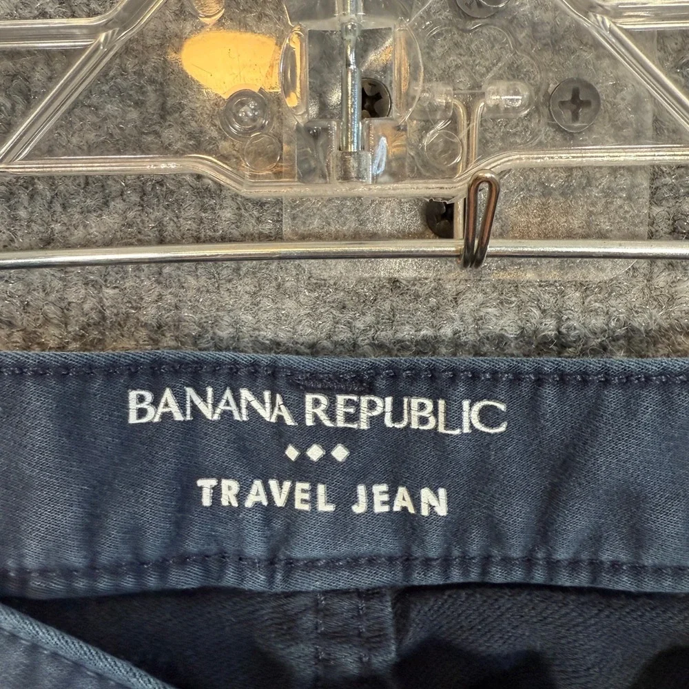 Banana Republic Travel Jean Mens 38x32 Blue Slim Fit Stretch Straight Leg Casual